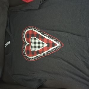 Buffalo plaid heart shirt